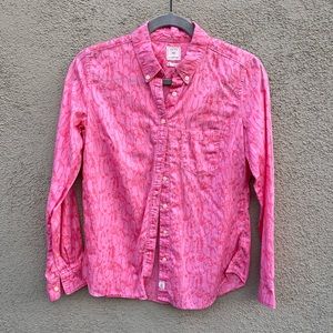 Pink Penguin patterned Gap button-front shirt - size XS